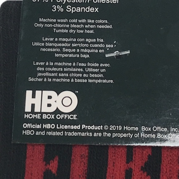 HBO Game of Thrones Crew Socks Black, Red, 2 Pairs - Picture 8 of 9